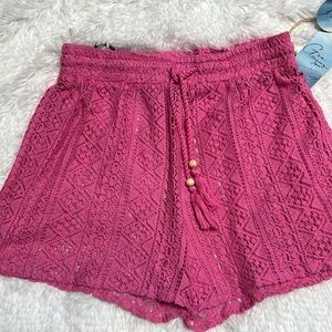 Goa beachwear by Japna lace pink beach short